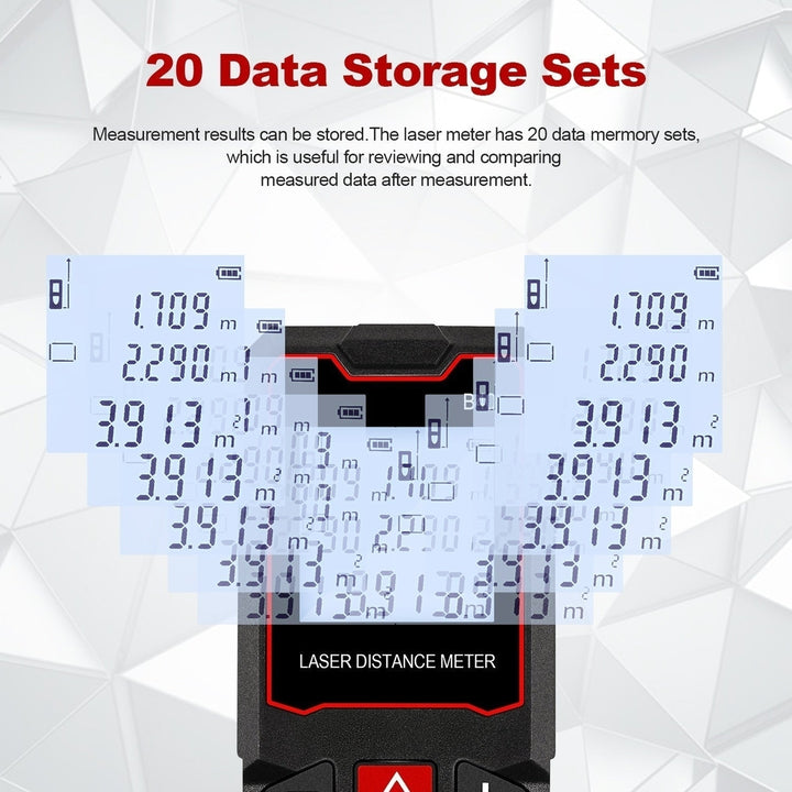 Digital Laser Distance Measure with M,in,Ft Switching LED And Pythagorean Mode Image 6