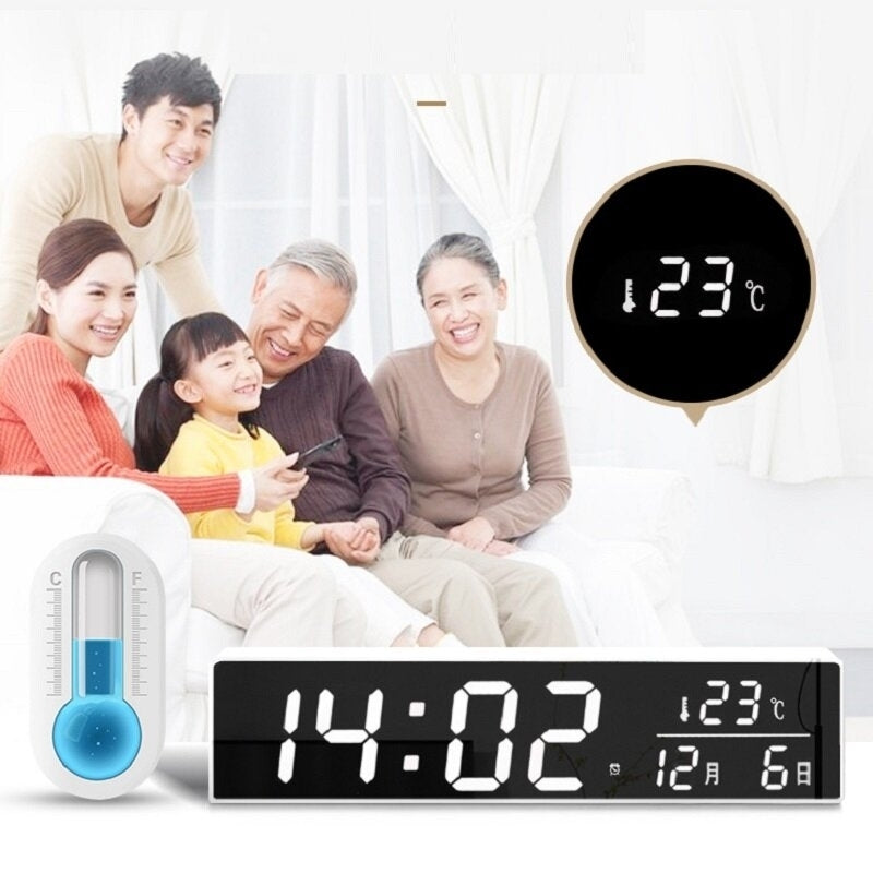 DC 5V LED Mirror Electronic Small Alarm Clock Digital Music Desktop Clock Rectangular Multi-functional Clock Image 2