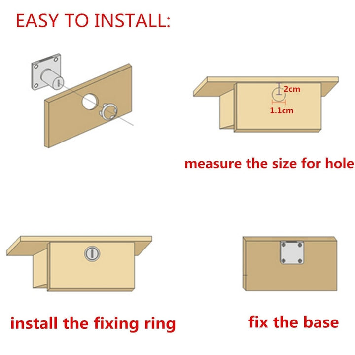 Desk Drawer Dead Bolt Lock For Drawers Box Cabinet Cupboards Panel with Two Keys Image 4