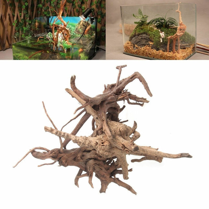 Decor Tree Trunk Fish Tank Landscaping Wood Natural Plant Stump Ornament Image 2