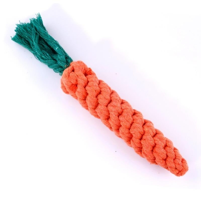 Creative Environmental Simulation Carrot Cat Dog Knot Double Knot Cotton Rope Pet Toys Image 5