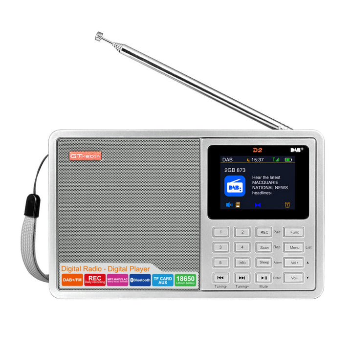 DAB+ 174.92-239.20MHz DAB FM Full Band Digital Radio MP3 Music Player Clock Alarm Image 1