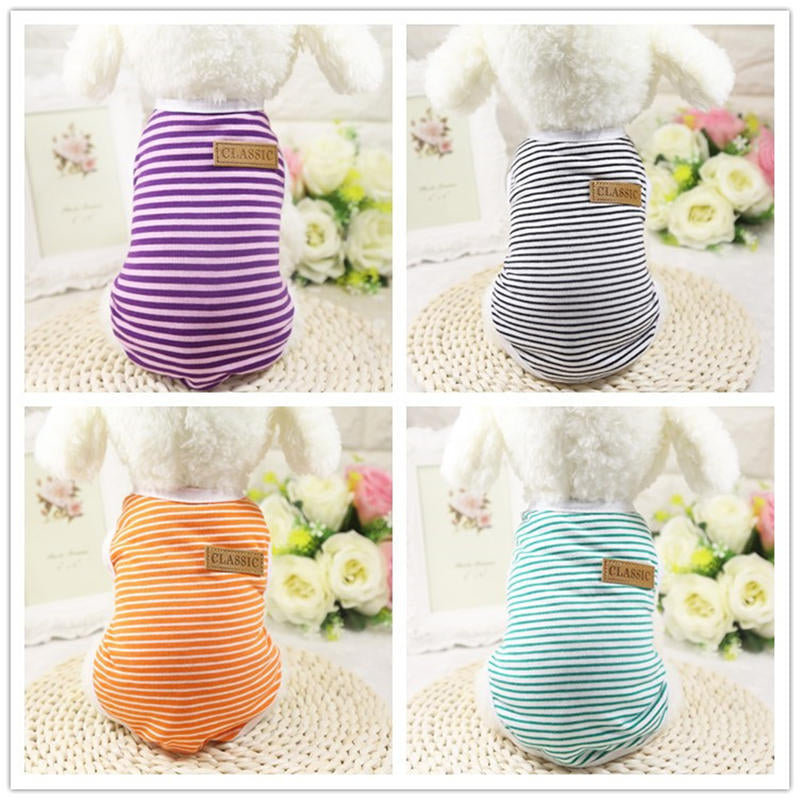 Classic Pet Dog Clothes For Dogs Fashion Dog Clothes Costume Dog Vest Stripes Pet T-shirt Image 2