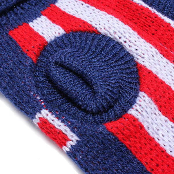 Dark Blue UK Flag Pet Dog Knitted Breathable Sweater Outwear Apparel Image 2