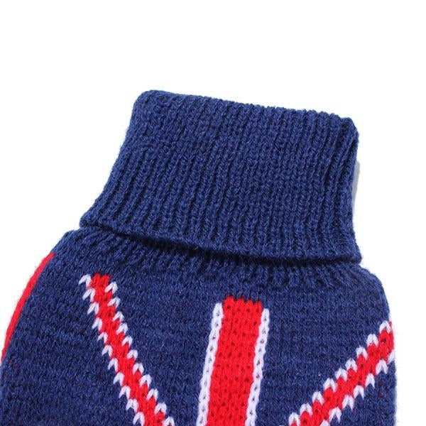 Dark Blue UK Flag Pet Dog Knitted Breathable Sweater Outwear Apparel Image 3