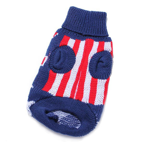 Dark Blue UK Flag Pet Dog Knitted Breathable Sweater Outwear Apparel Image 9