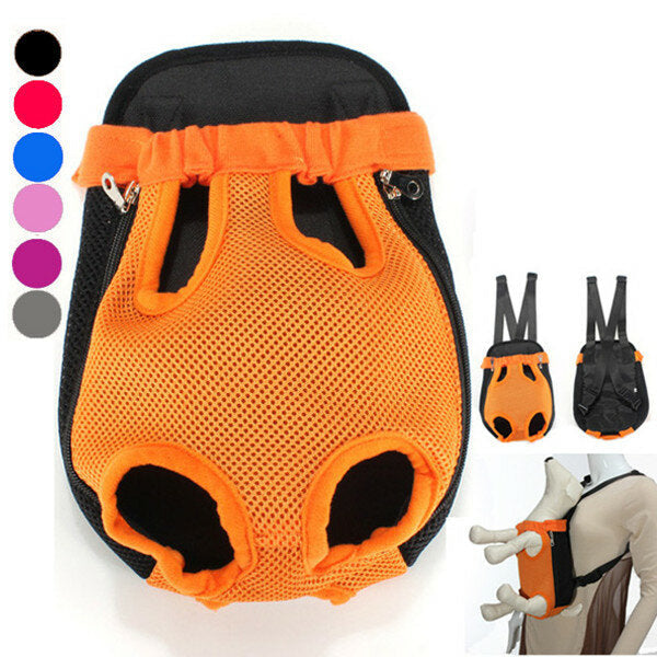 Delicate Breathable Mesh Fabric Dog Carrier Pet Chest Backpack Image 1