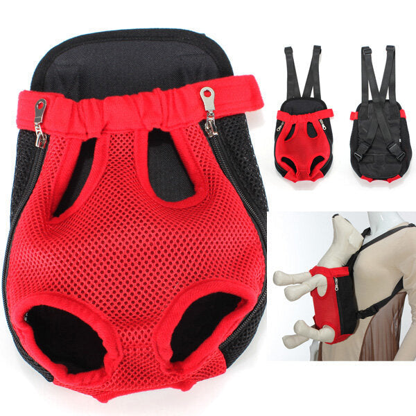 Delicate Breathable Mesh Fabric Dog Carrier Pet Chest Backpack Image 2