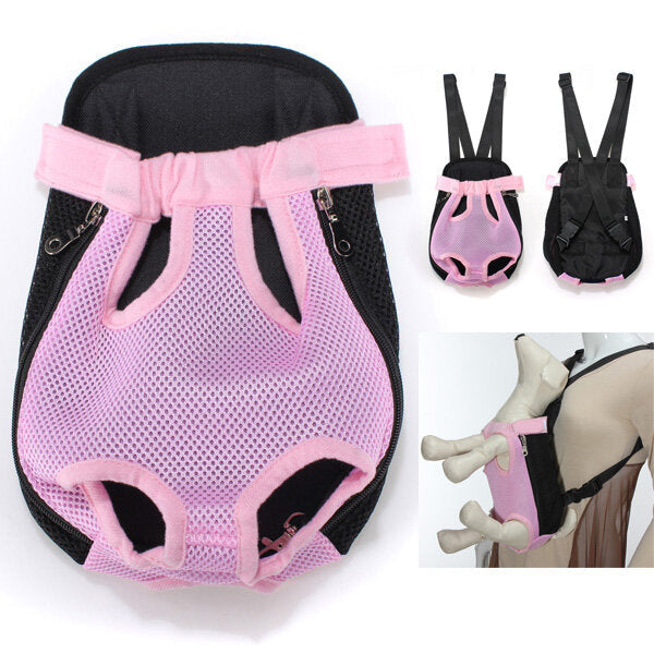 Delicate Breathable Mesh Fabric Dog Carrier Pet Chest Backpack Image 3