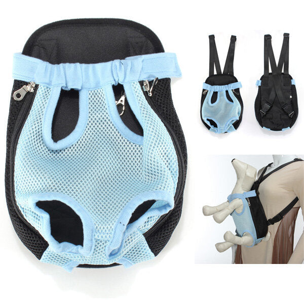 Delicate Breathable Mesh Fabric Dog Carrier Pet Chest Backpack Image 4