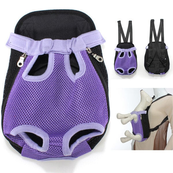 Delicate Breathable Mesh Fabric Dog Carrier Pet Chest Backpack Image 7