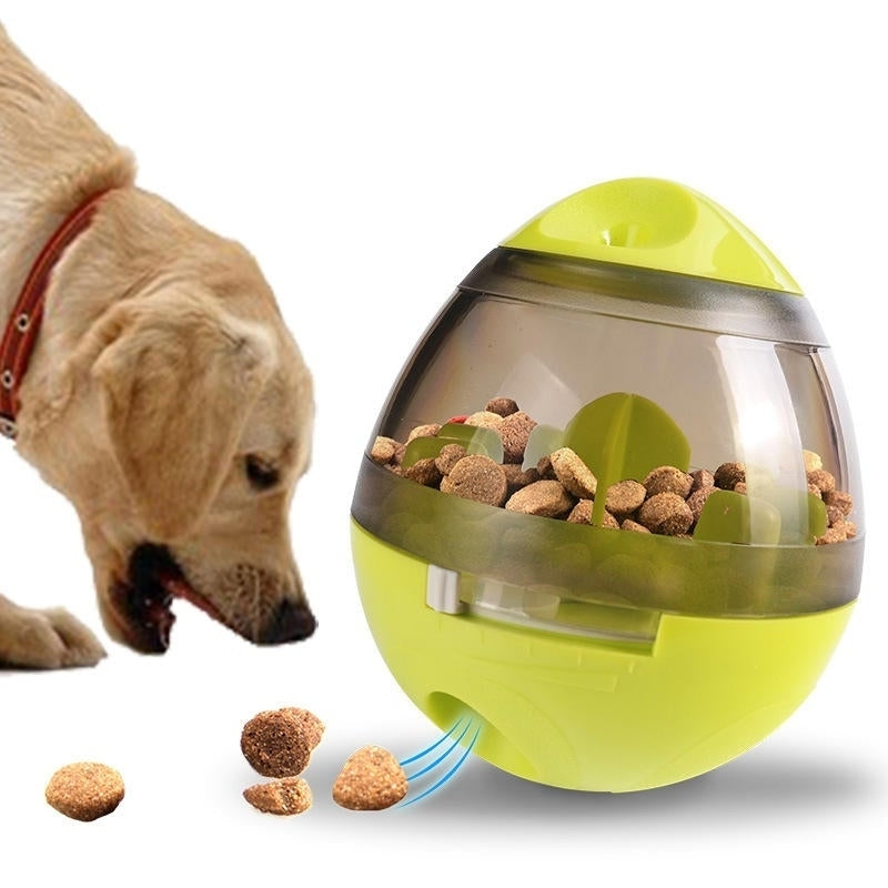 Creative Egg Shape Tumbler Pet Food Dispenser Dog Cat IQ Treat Toy Pet Bowl Image 1