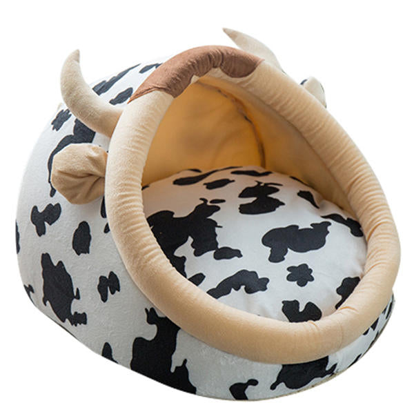 Cute Animal Design Comfortable Indoor House Bed Pet Dog Cat Nests Pad Soft Fleece Bed Image 3