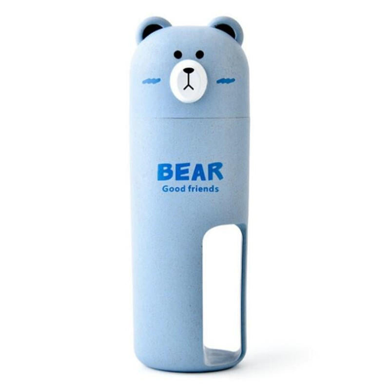 Cute Bear Travel Portable Toothbrush Handle Cup Design 4 Color Options Organizer Storage Box Image 2