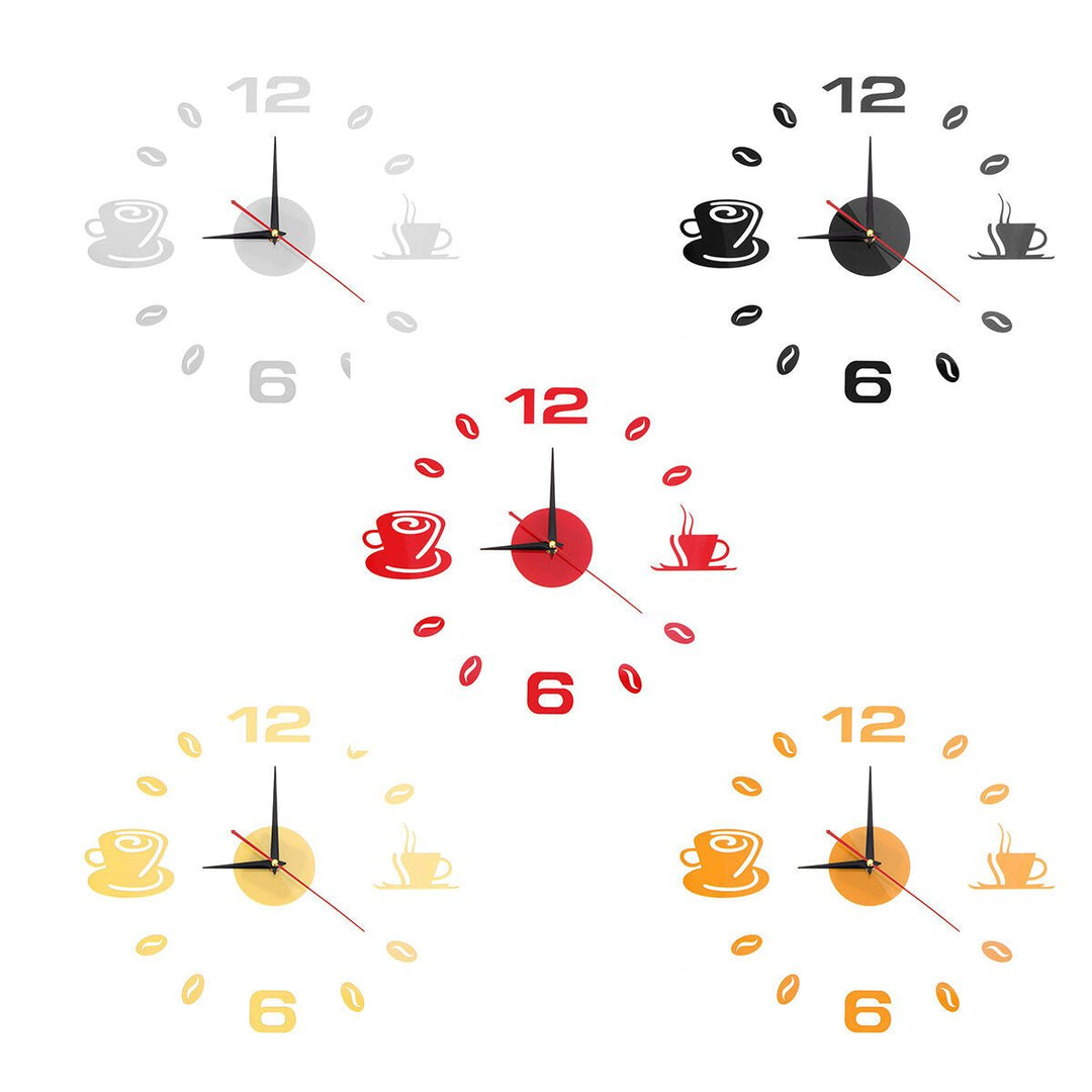 DIY Wall Clock Acrylic Mirror Sticker Self-Adhesive Home Decoration 3D Image 1