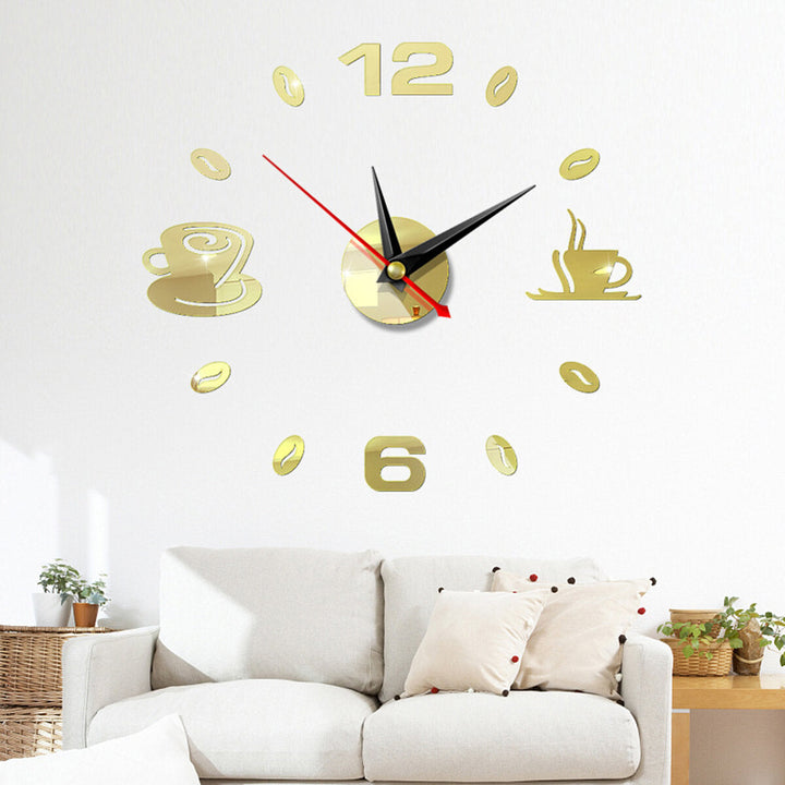 DIY Wall Clock Acrylic Mirror Sticker Self-Adhesive Home Decoration 3D Image 8