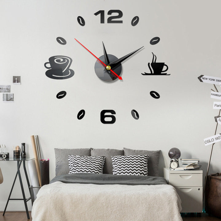 DIY Wall Clock Acrylic Mirror Sticker Self-Adhesive Home Decoration 3D Image 11