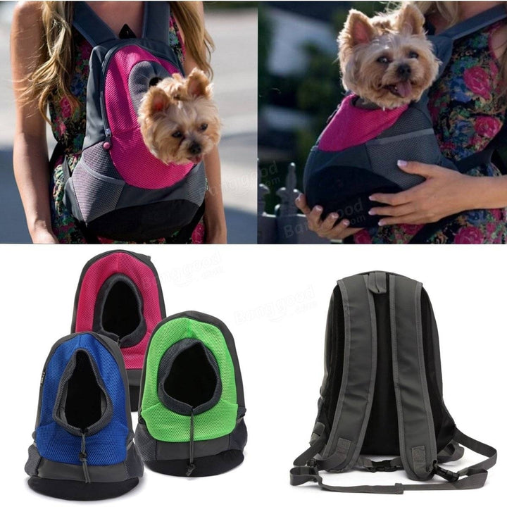 Dog Carrier Cat Puppy Mesh Pet Travel Bag Backpack Double Portable Shoulder Bag Image 1