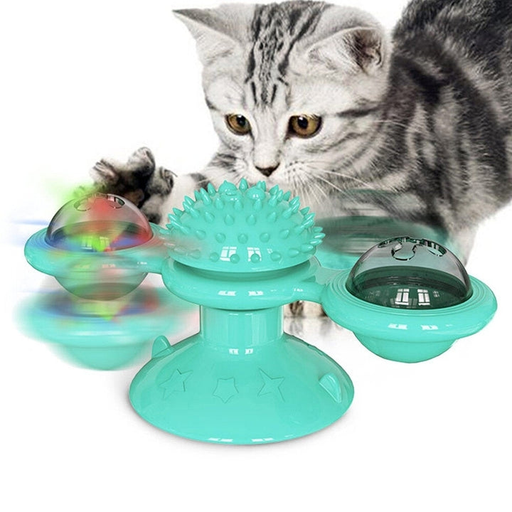 Dog Cat Food Ball Pet Toy Flip-Top Spinning Mill Scratch-Itch Toys Brush For Home Games Image 1