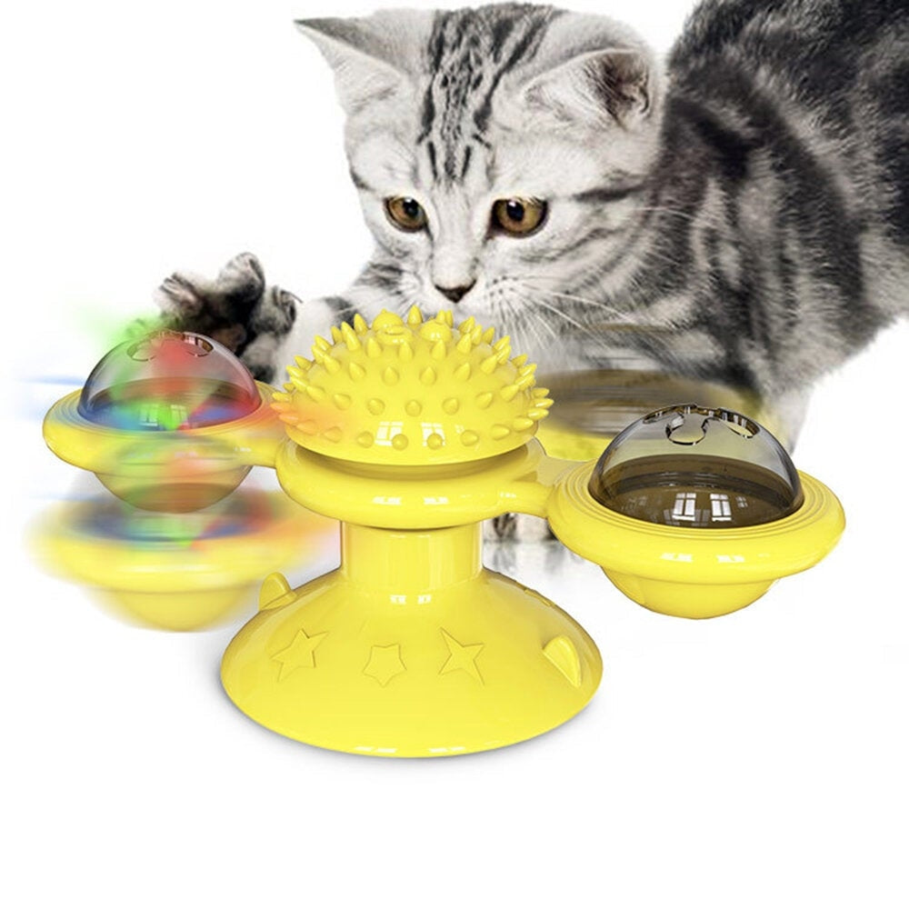 Dog Cat Food Ball Pet Toy Flip-Top Spinning Mill Scratch-Itch Toys Brush For Home Games Image 3