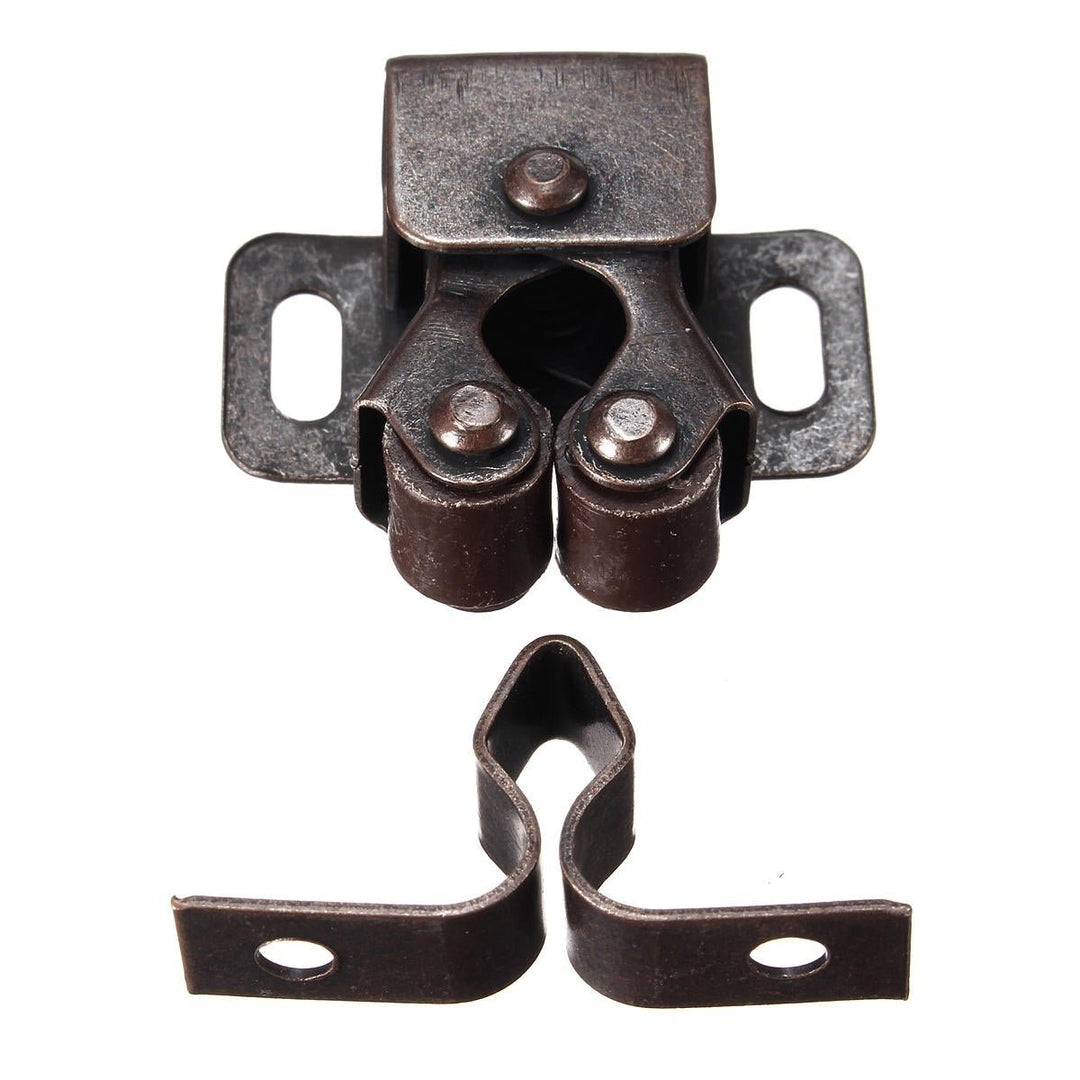 Double Roller Catch Cupboard Cabinet Door Furniture Latch Hardware with Spear Strikes Image 2