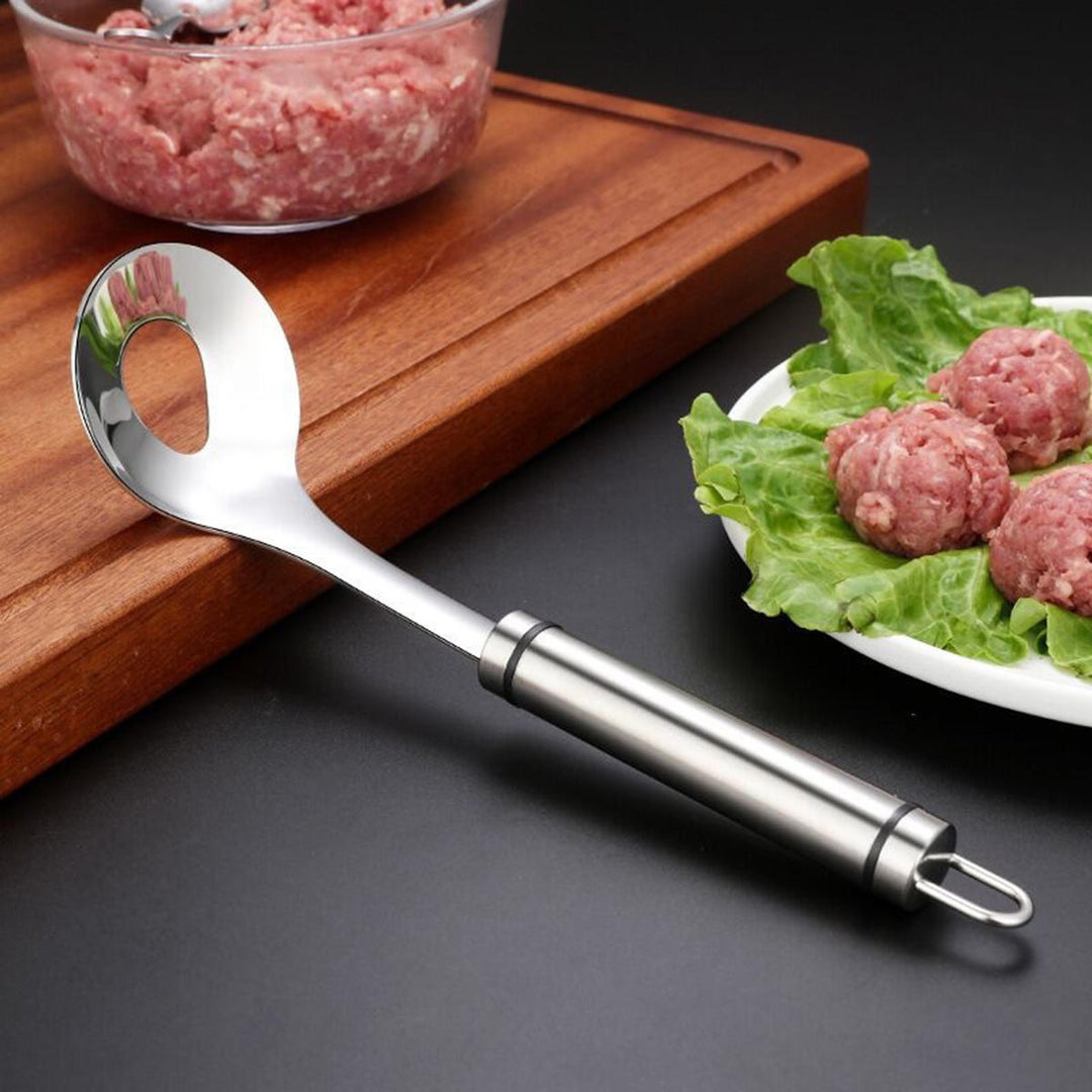 DIY Creative Meat Fish Rice Ball Maker Stainless Steel Kitchen Mold Soup Spoon Gadget Image 5