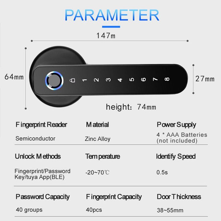 Door Lock Smart Lock Password Fingerprint Door Locks Key APP Unlock For Bluetooth Simple DIY For Knob Lock Image 5