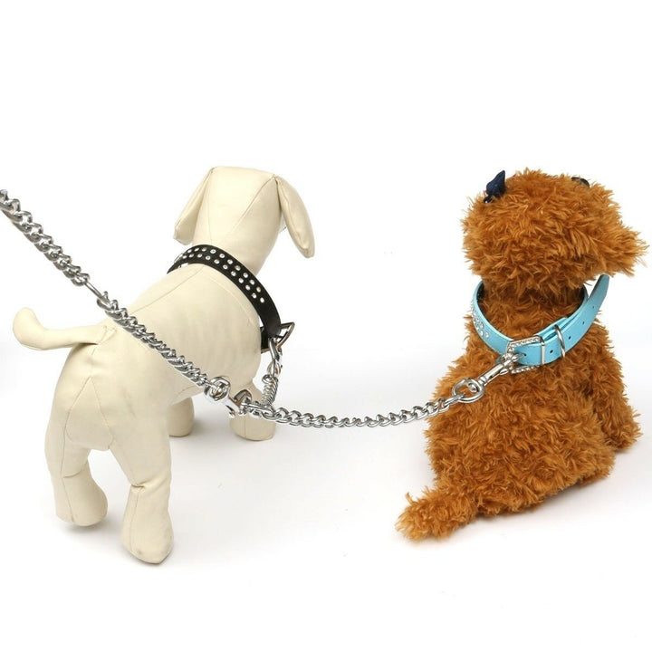 Double Dog Puppy Coupler Twin Lead Chain Leash 2 Way 2 Pet Dogs Walking Image 2