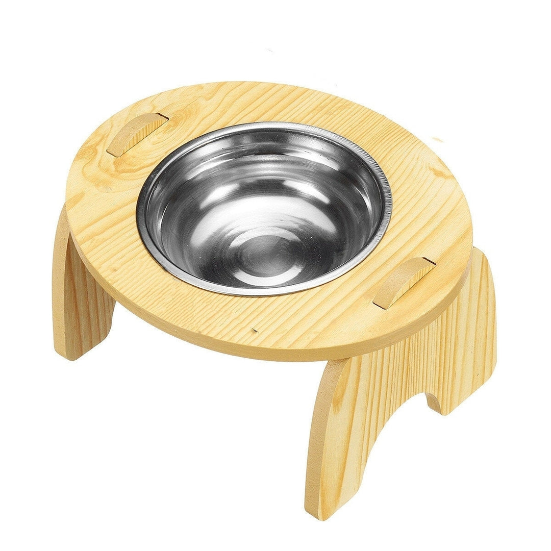 Double Elevated Pet Bowl Dog Cat Feeder Food 2 Kind of Materials Anti Slip Design Easy to Clean And Install Image 6