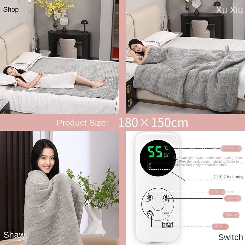 Double Electric Blanket Machine Washable One Seat Heating Blanket Thermal Cover Heated Bed Manta Termica Blanket Warmer Image 8