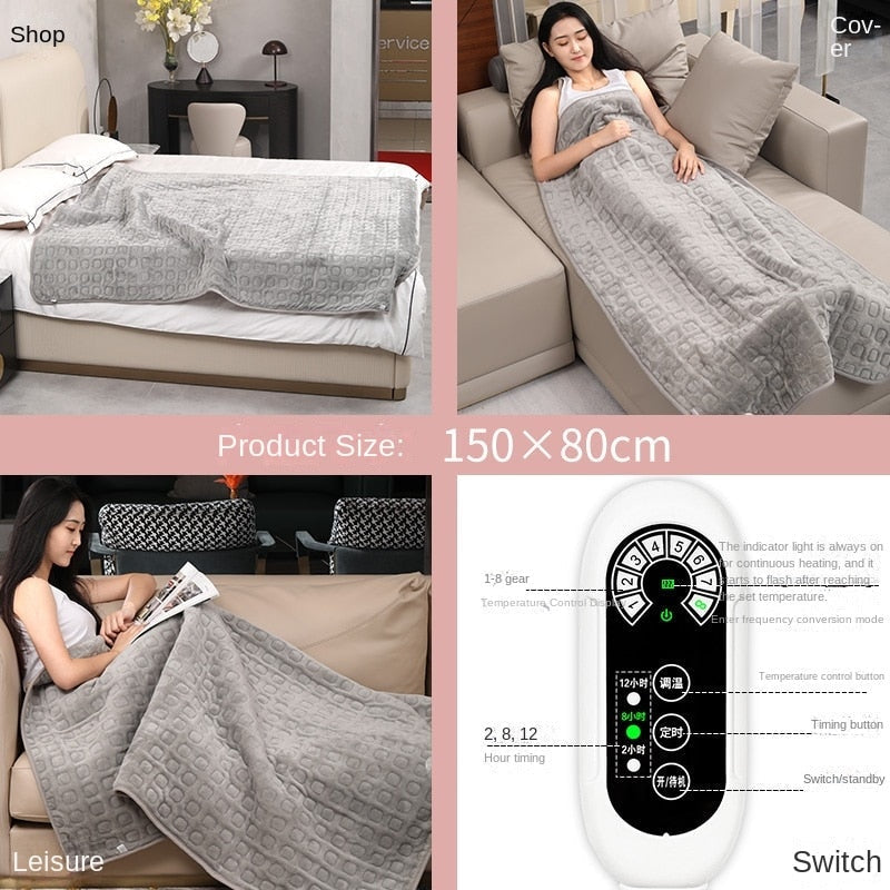 Double Electric Blanket Machine Washable One Seat Heating Blanket Thermal Cover Heated Bed Manta Termica Blanket Warmer Image 9