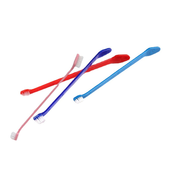 Double Head Dog Toothbrush Nylon Wire Dog Paw Print Toothbrush Pet Supplies for Dog Oral Cleaning Image 5