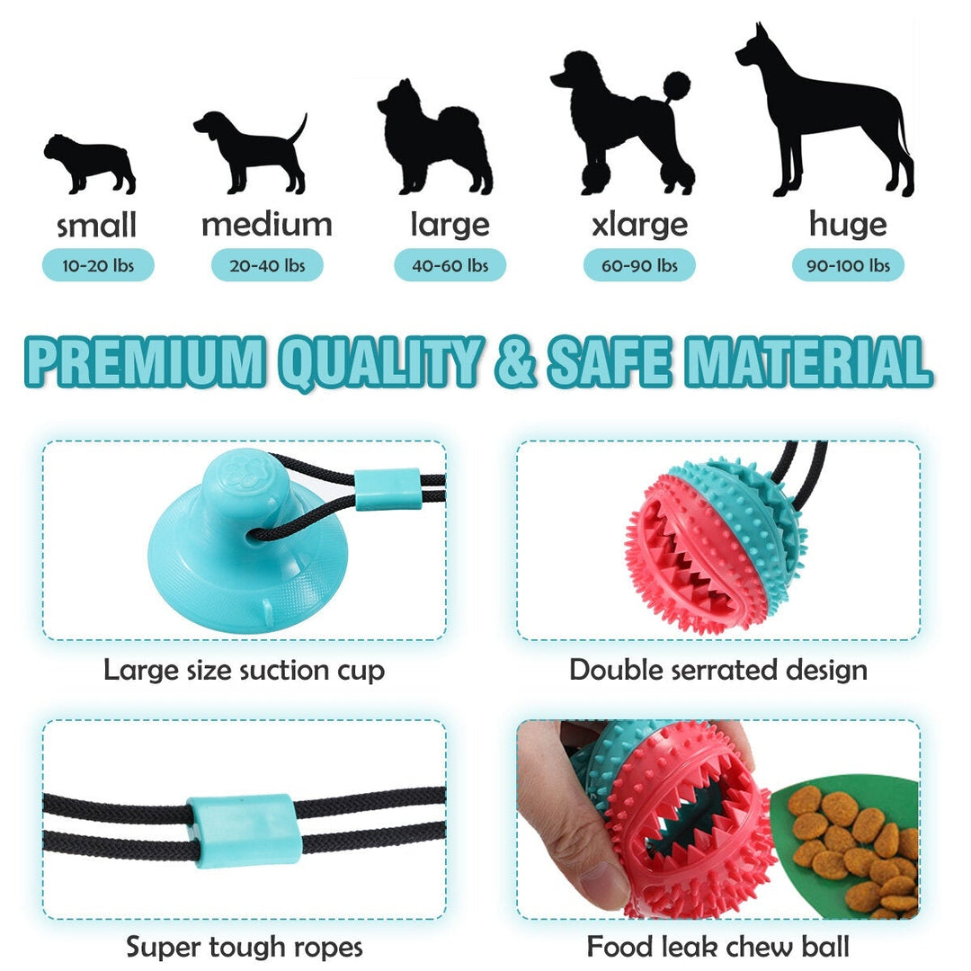 Dog Chew Toys for Aggressive Chewers Dogs Training Treats Teething Rope Toys with Suction Cup Image 4