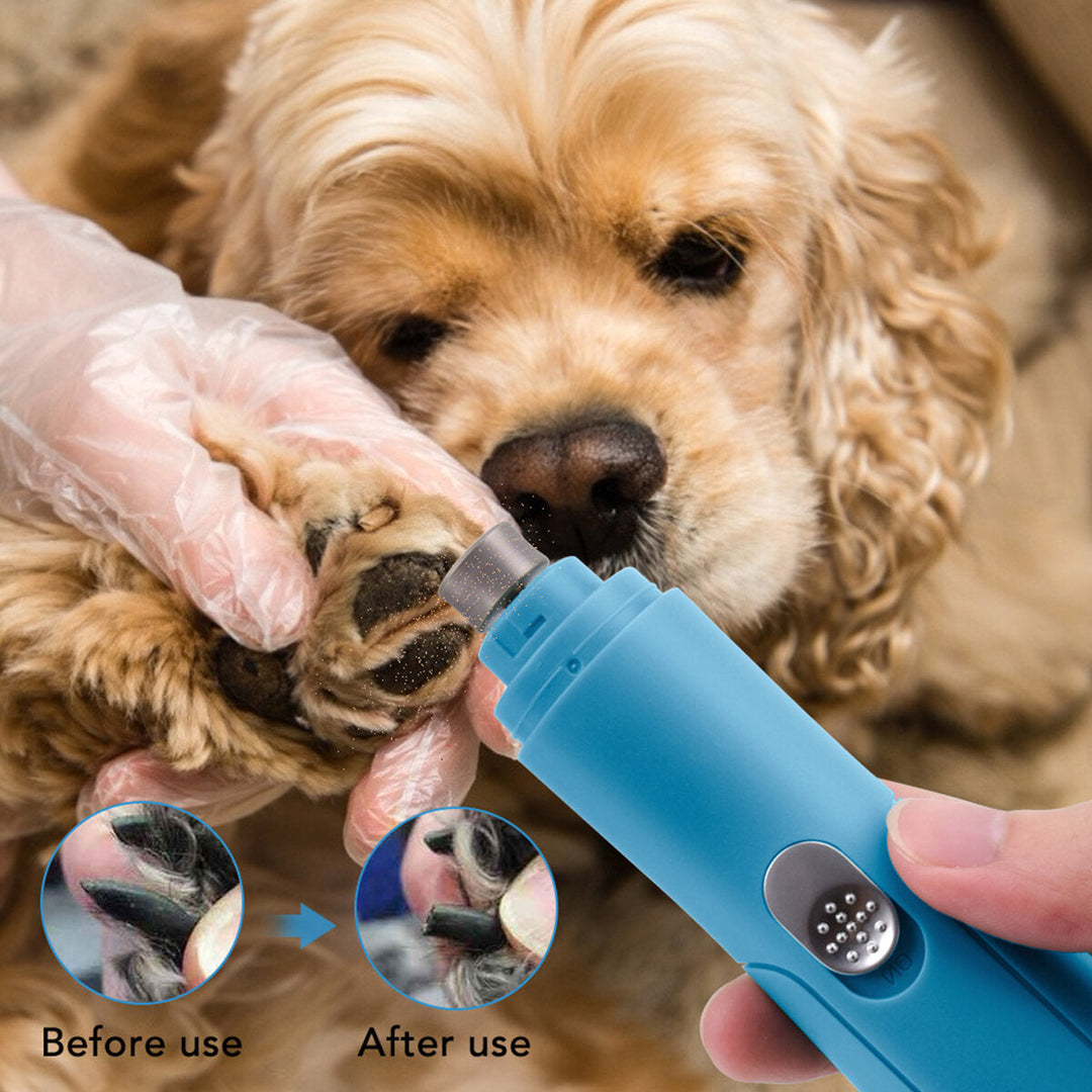 Dog Nail Grinder 3 Ports Rechargeable Low Vibrations Pet Nail Trimmer Image 5