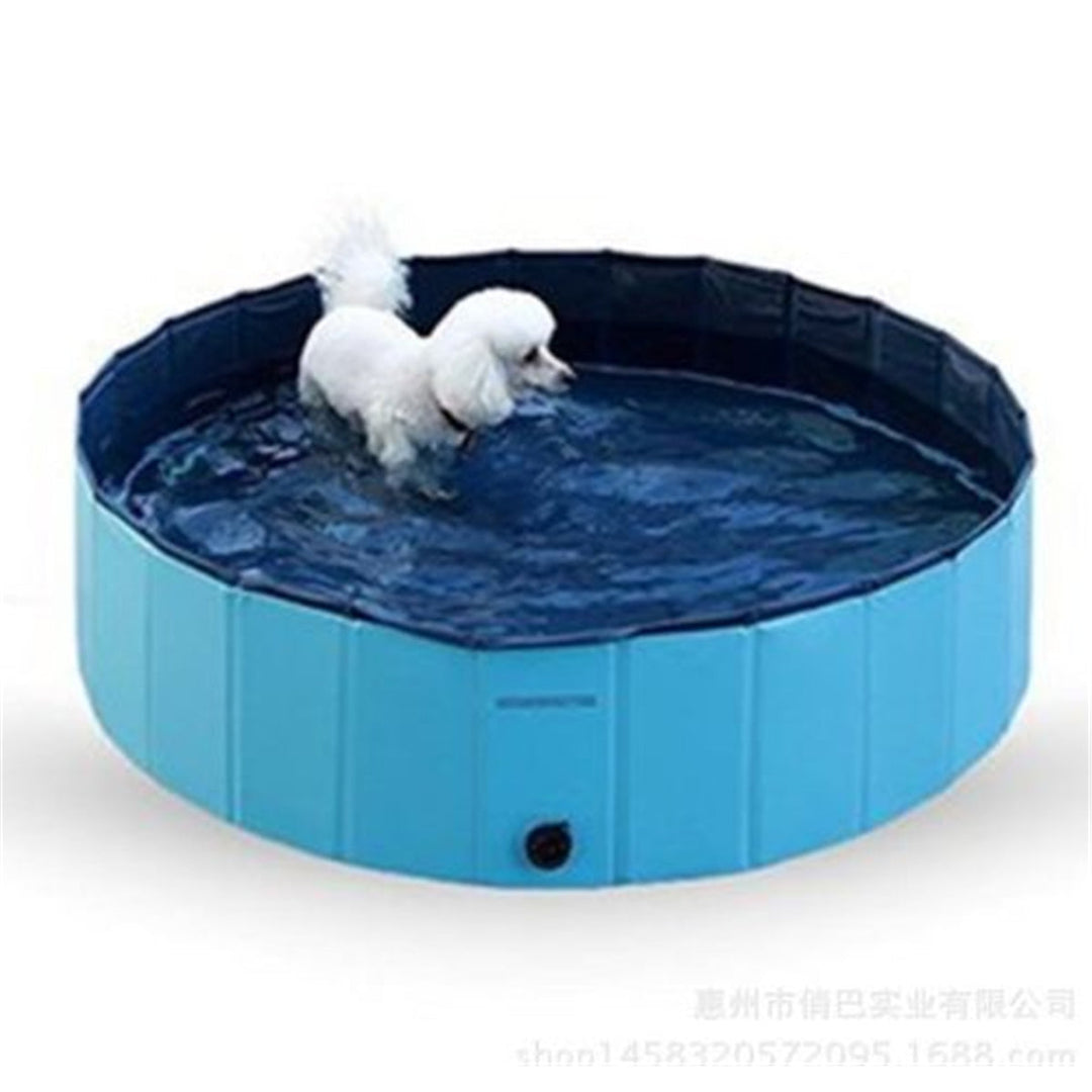 Dog Foldable Swimming Pool 120x30cm Bath Tub Portable Outdoor Home Cat Puppy Pet Washer Image 4