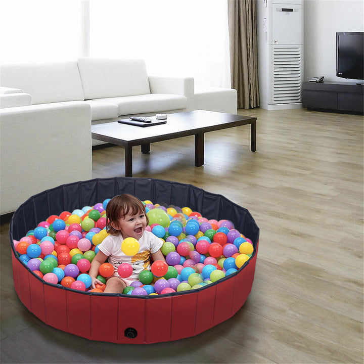 Dog Foldable Swimming Pool 120x30cm Bath Tub Portable Outdoor Home Cat Puppy Pet Washer Image 5