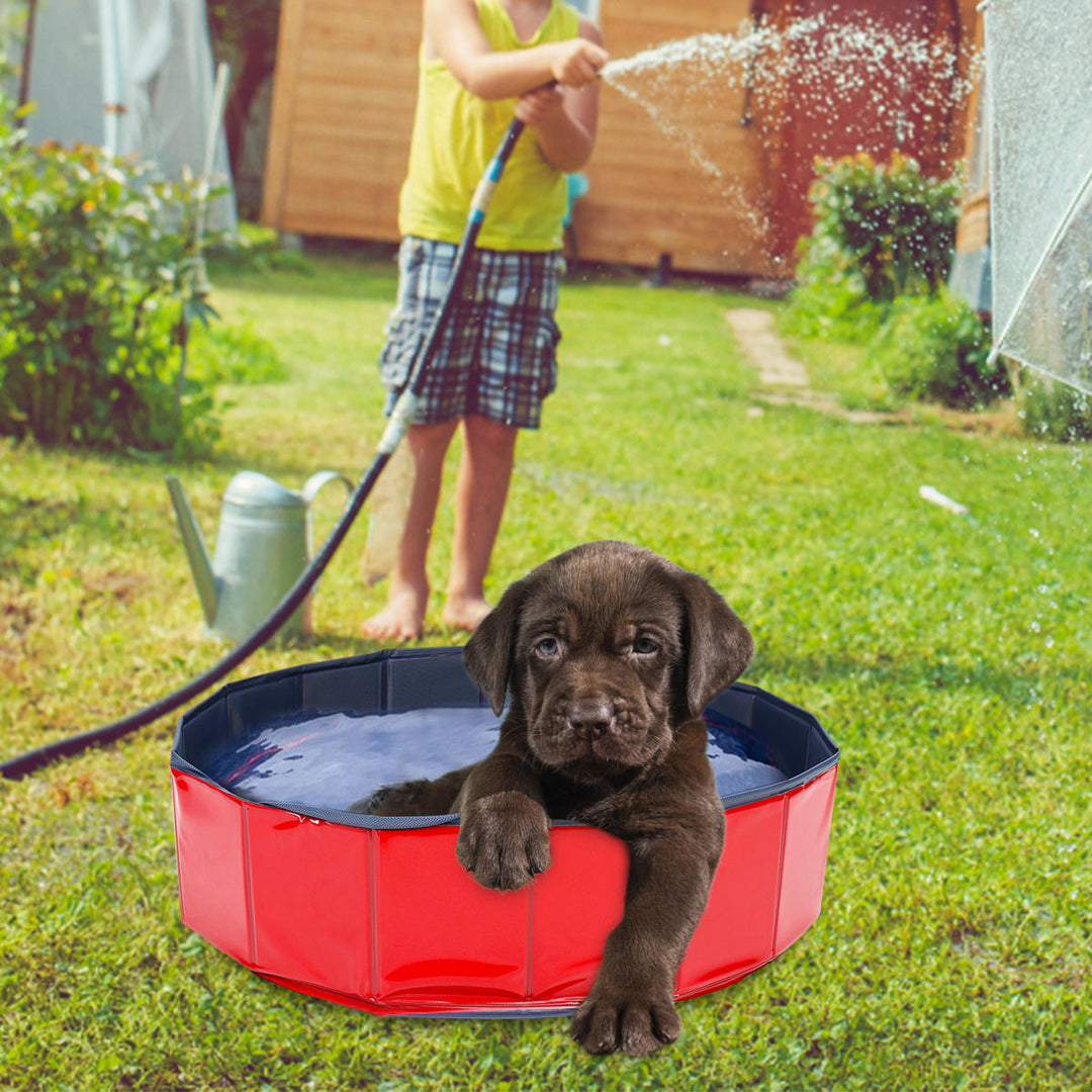 Dog Foldable Swimming Pool 120x30cm Bath Tub Portable Outdoor Home Cat Puppy Pet Washer Image 6