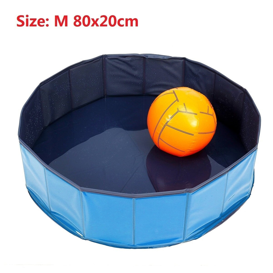 Dog Foldable Swimming Pool 120x30cm Bath Tub Portable Outdoor Home Cat Puppy Pet Washer Image 1