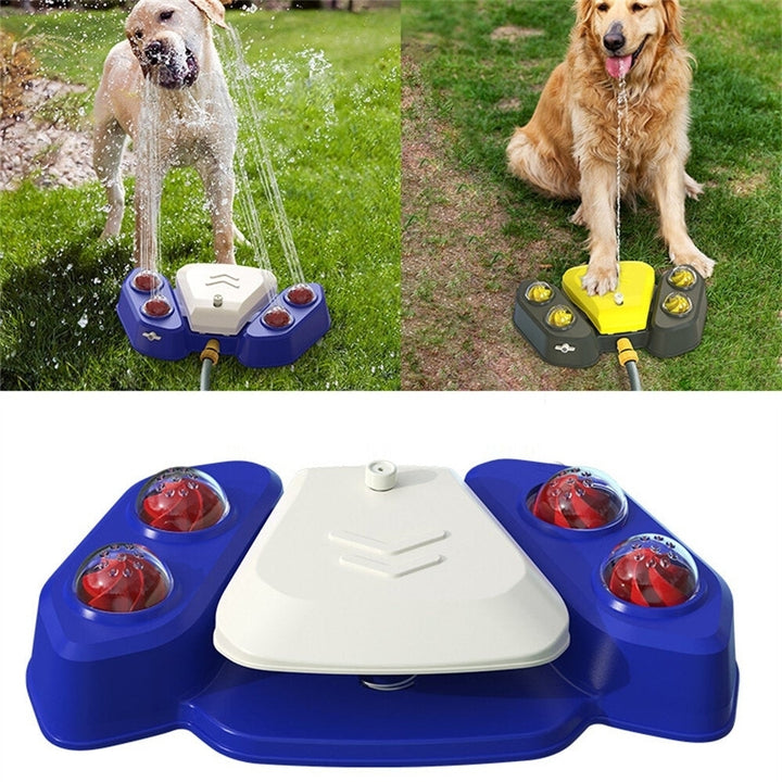 Dog Foot Pedal Type Autoxic Water Feeder 4 Sprinkler Holes Multi-functional Outdoor Supplies Improve Dogs IQ Relieve Image 1