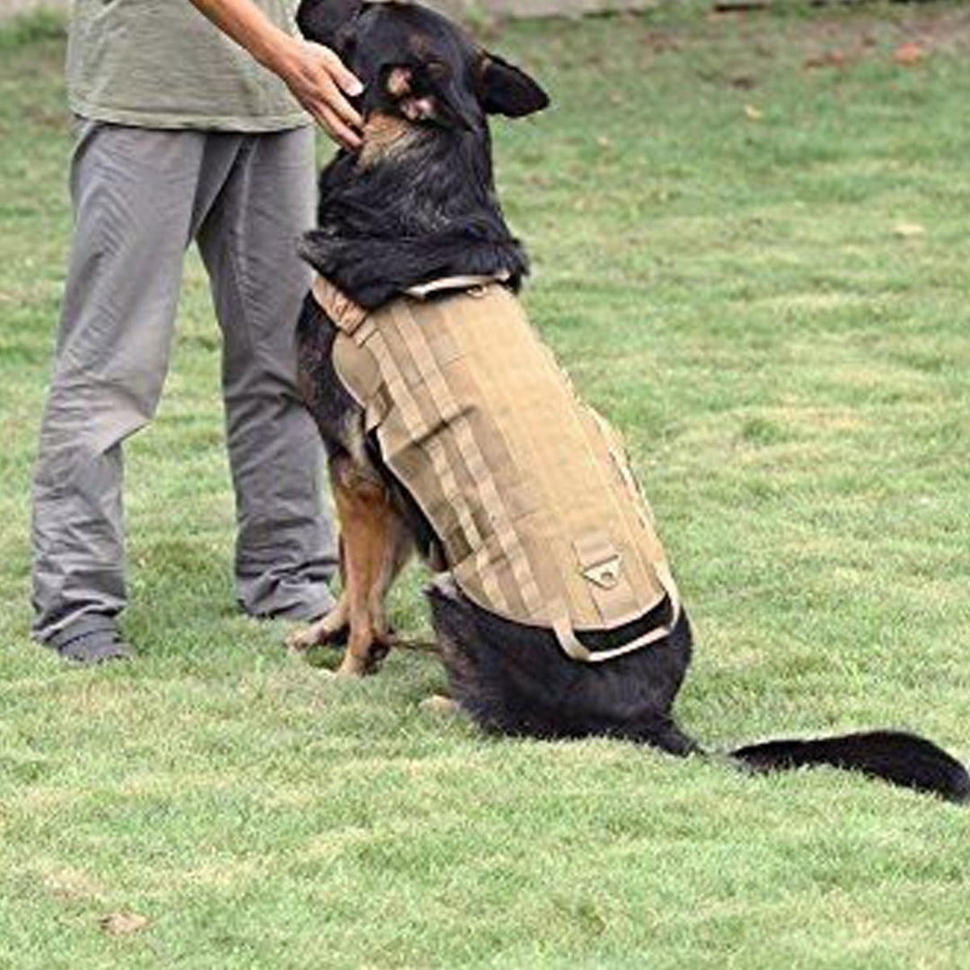 Dog Military Police Molle Vest Nylon Service Canine Dog Harness XL Image 8