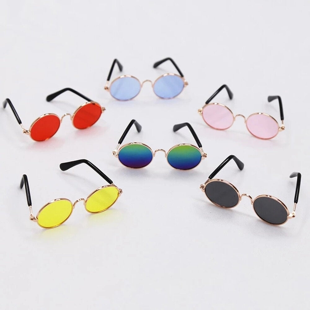 Dog Pet Glasses Lovely Vintage Round Cat Sunglasses Reflection Eye Wear Glasses for Small Dog Cat Pet Photos Props Image 2