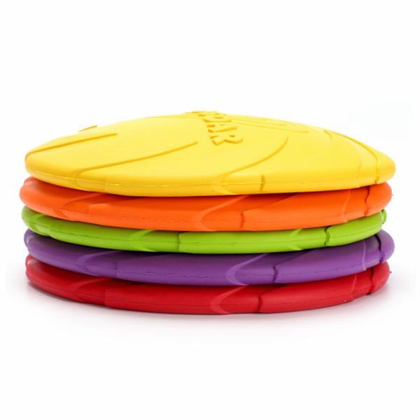 Dog Pet Toys Natural Rubber Flying Catch Toy Pets Toy Soft Training Plate Floating Disc Image 4