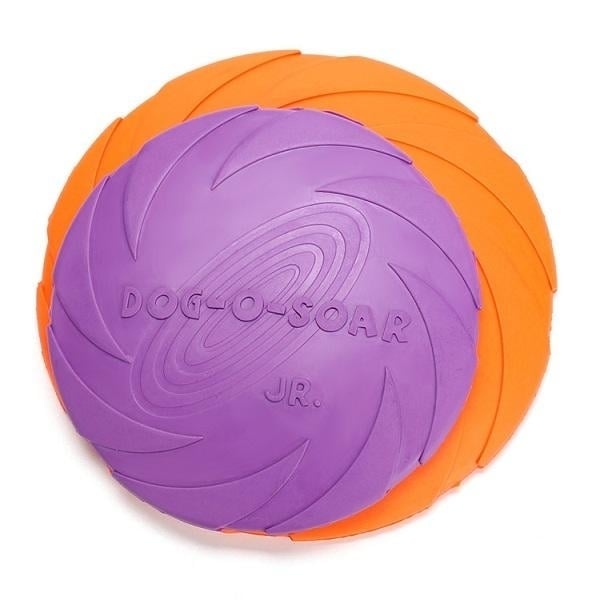 Dog Pet Toys Natural Rubber Flying Catch Toy Pets Toy Soft Training Plate Floating Disc Image 5