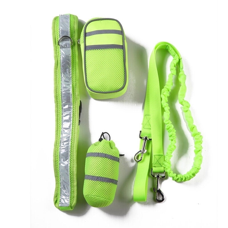 Dog Running Pet Sports Set Reflective Dog Traction Rope Set Running Traction Training Bag Outdoor Multi-function Hyena Image 4