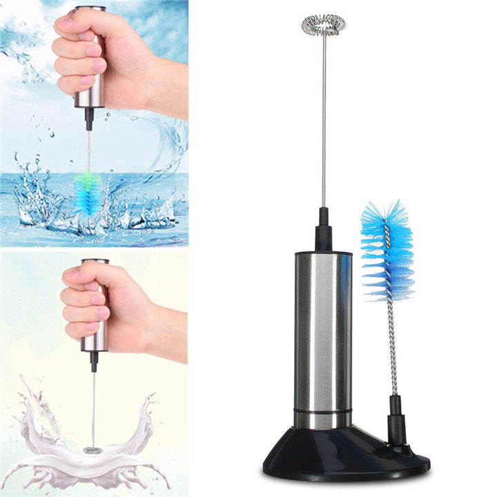 Egg Beater Milk Frother Stainless Steel Coil Tea Coffee Foaming Maker Brush Head Electric Blender Image 5