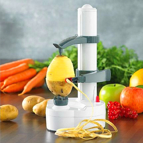 Electric Auto Rotating Potato Peeler Pear Apple Fruit Vegetable Cutter Slicer Kitchen Utensil Image 7