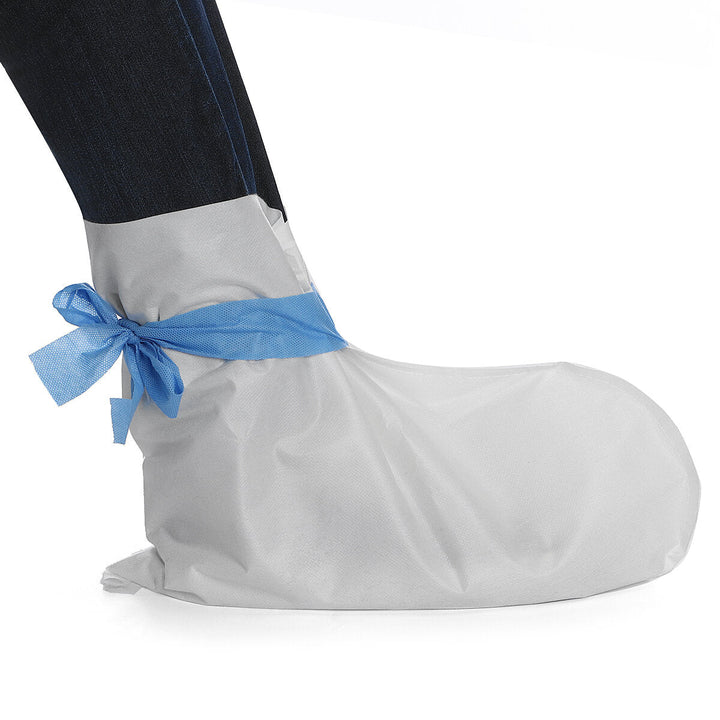 Disposable Shoe Cover Anti Slip Cleaning Overshoes Boot Non-woven Fabric White DTTT Image 1