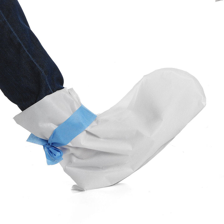 Disposable Shoe Cover Anti Slip Cleaning Overshoes Boot Non-woven Fabric White DTTT Image 4