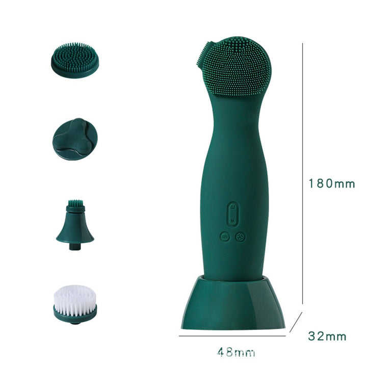 Electric Facial Wash Brush Waterproof Silicone Facial Cleanser4-in-1 Cleaner Image 6