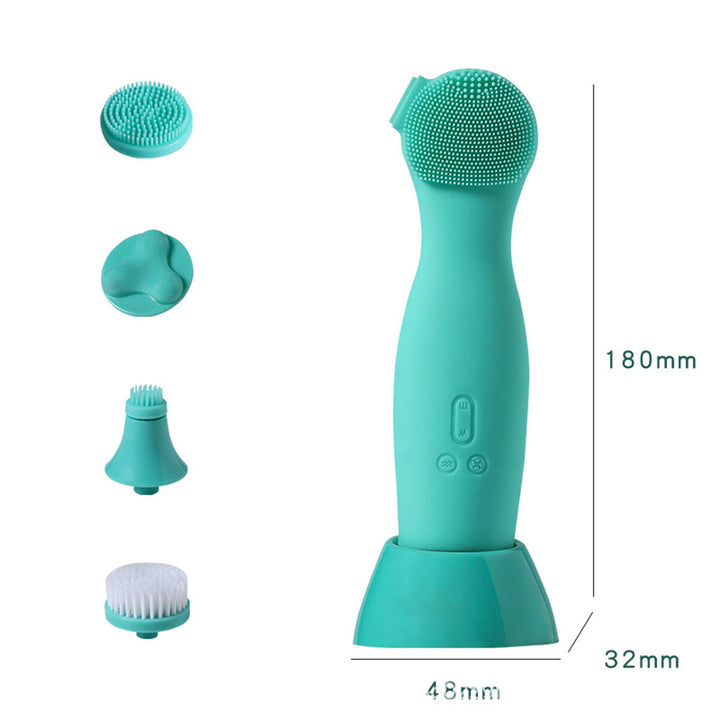 Electric Facial Wash Brush Waterproof Silicone Facial Cleanser4-in-1 Cleaner Image 7